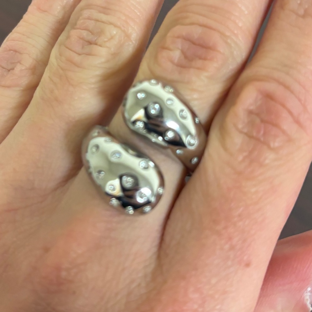 Raindrop Ring with Simulated Diamonds Size 7 - Picture 5 of 5